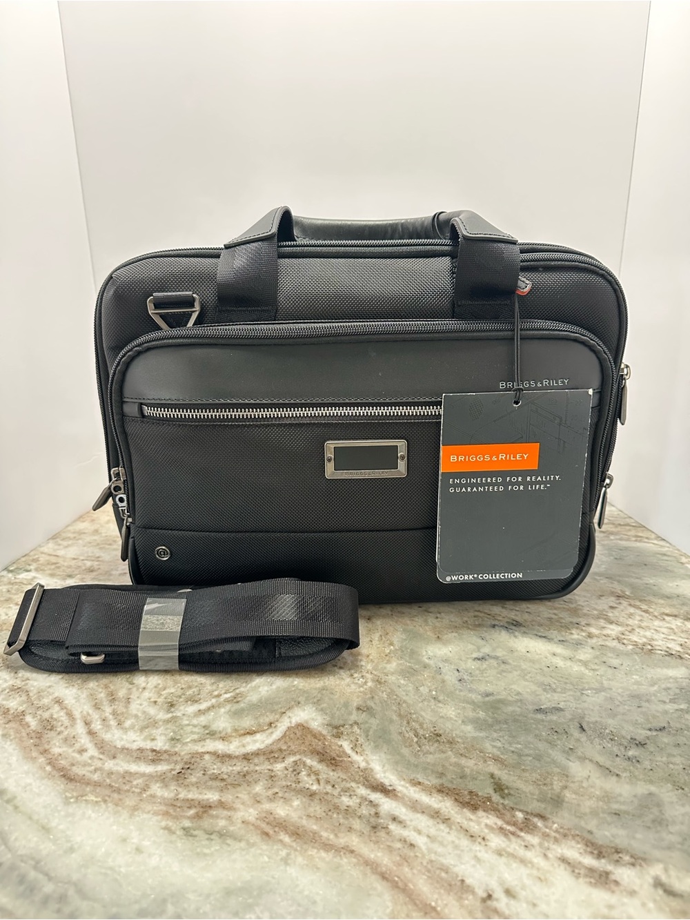 Briggs & Riley Black Men's Laptop Briefcase with Removable Strap